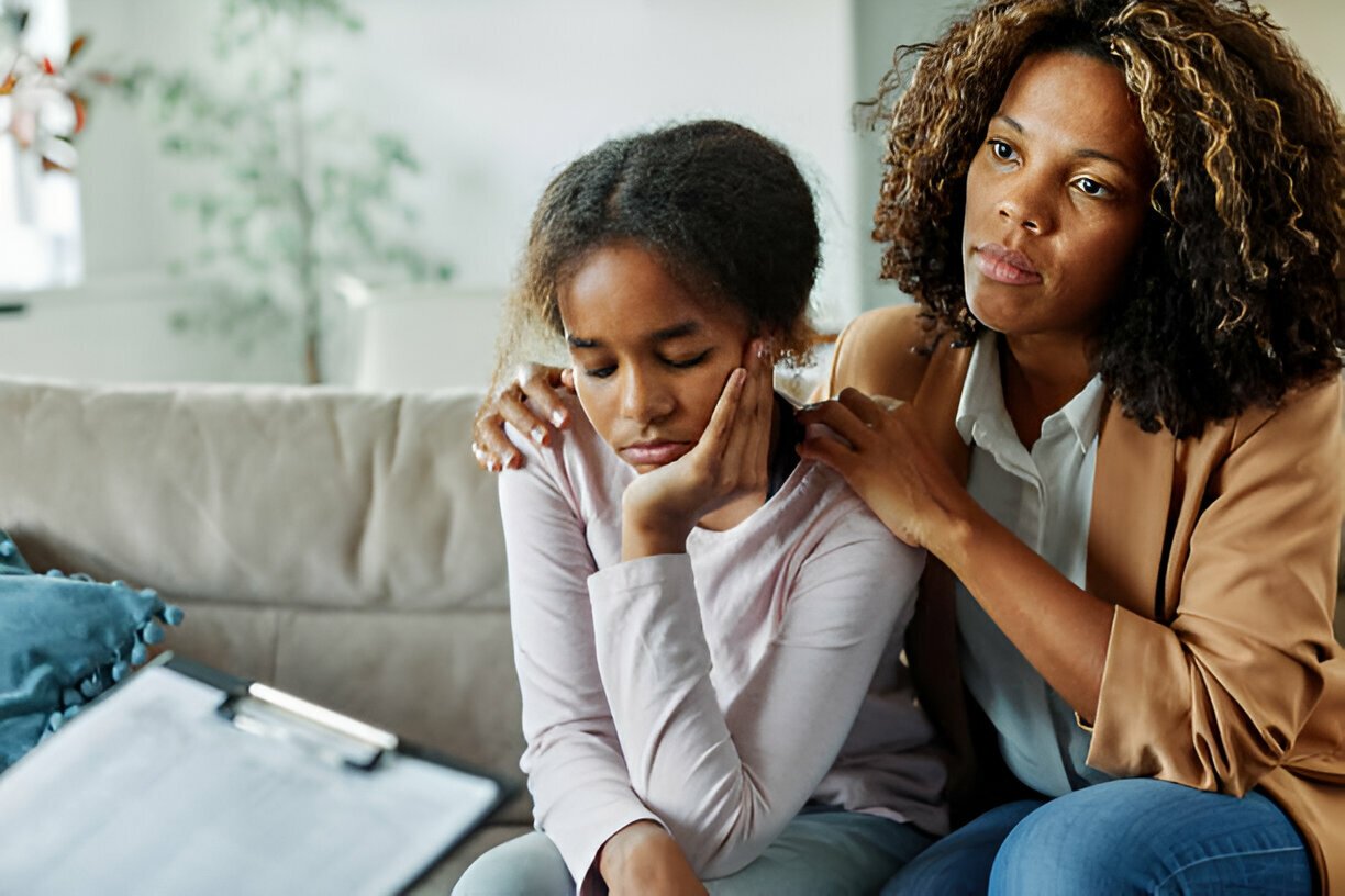 Parent and child talking